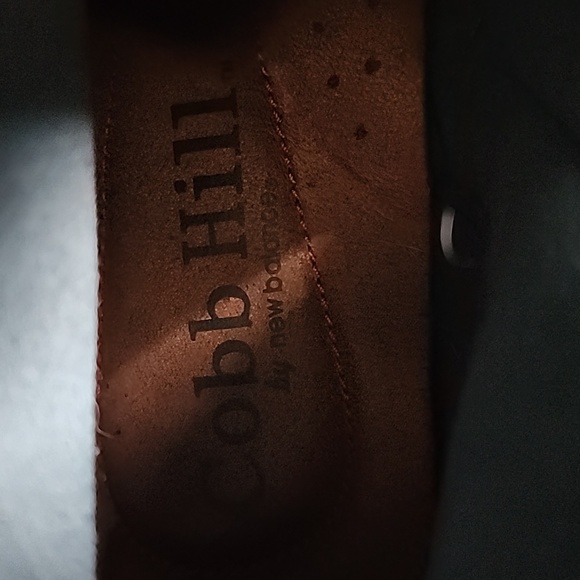 Teal leather with brown strap, size 9, ankle boot - Picture 4 of 5